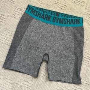 Gymshark flex shorts, grey marl charcoal and teal waistband, Size Large